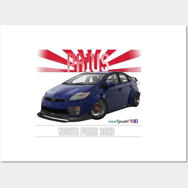 Toyota Prius 2JZ Blue Wall Art by PjesusArt